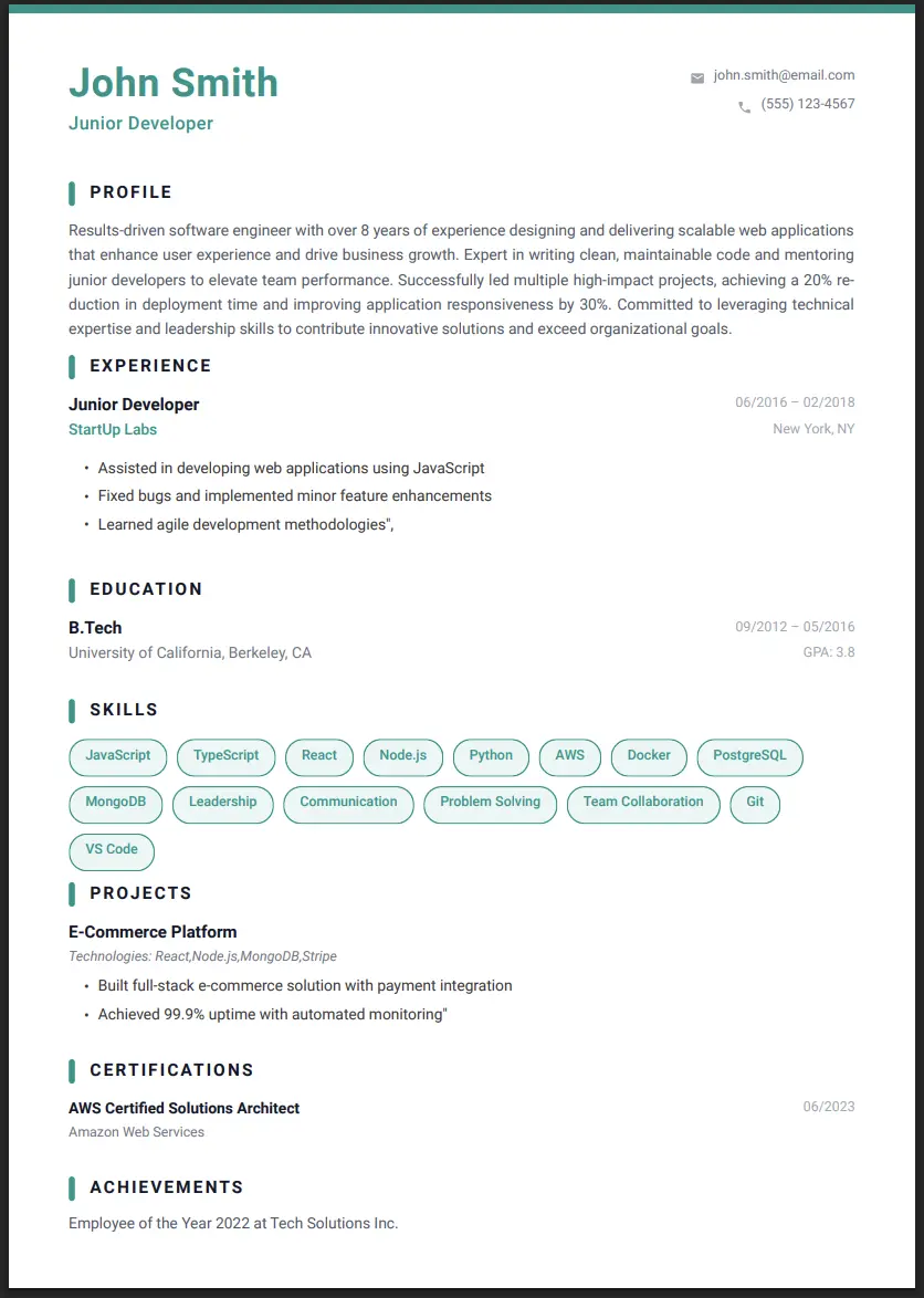 Minimalist Pro Resume Template