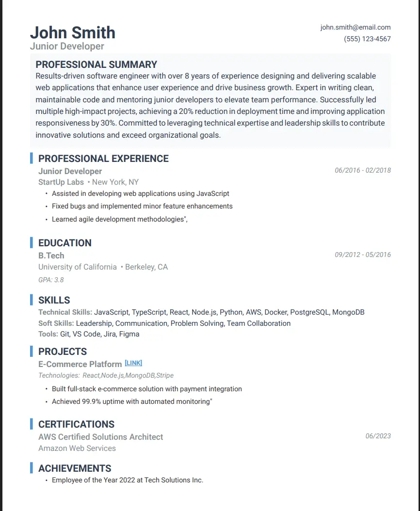 Modern Resume Template